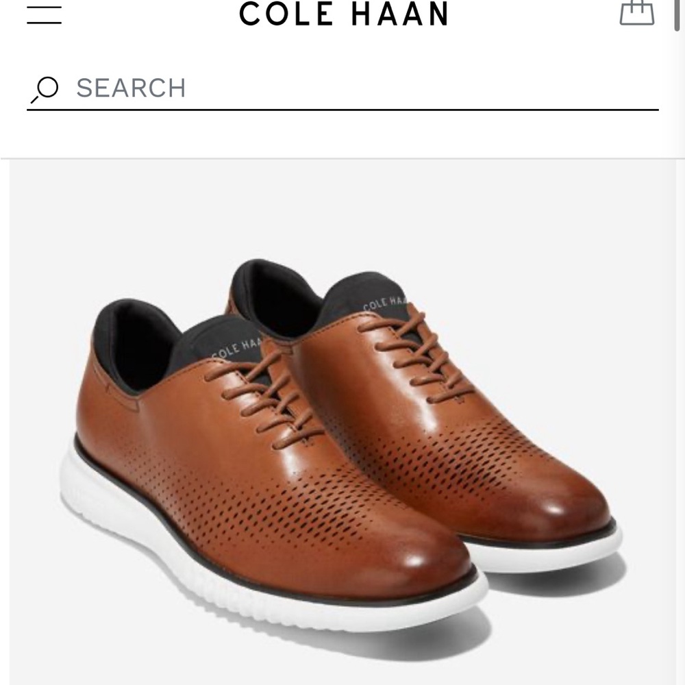 Cole Haan men’s 10 ZerøGrand Laser Wingtip Oxford in British Tan